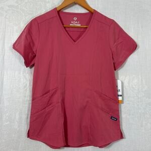 ADAR Pro Scrub Top Small Pink NEW Tailored Fit Rapture Rose